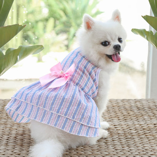 Pet Skirt Dogs And Cats Plaid Dress Skirt Bow Tie Skirt Dog Dress Cute