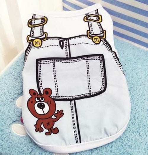 Pet Spring and Summer Vest Fake Suspender Vest Teddy Bear Dog Clothes