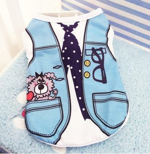 Pet Spring and Summer Vest Fake Suspender Vest Teddy Bear Dog Clothes