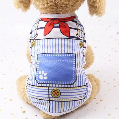 Pet Spring and Summer Vest Fake Suspender Vest Teddy Bear Dog Clothes