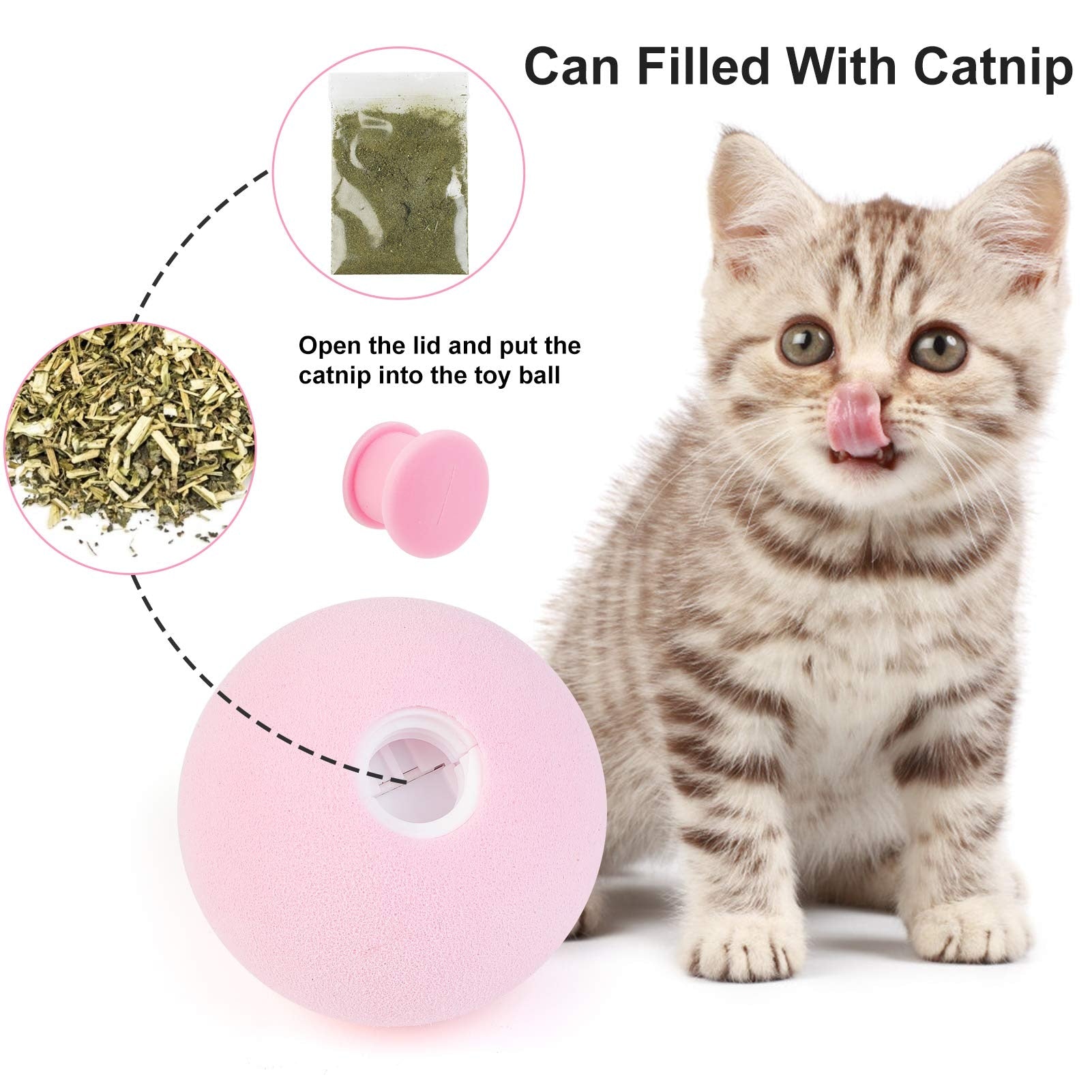 Smart Cat Toys Interactive Ball Catnip Cat Training Toy Pet Playing