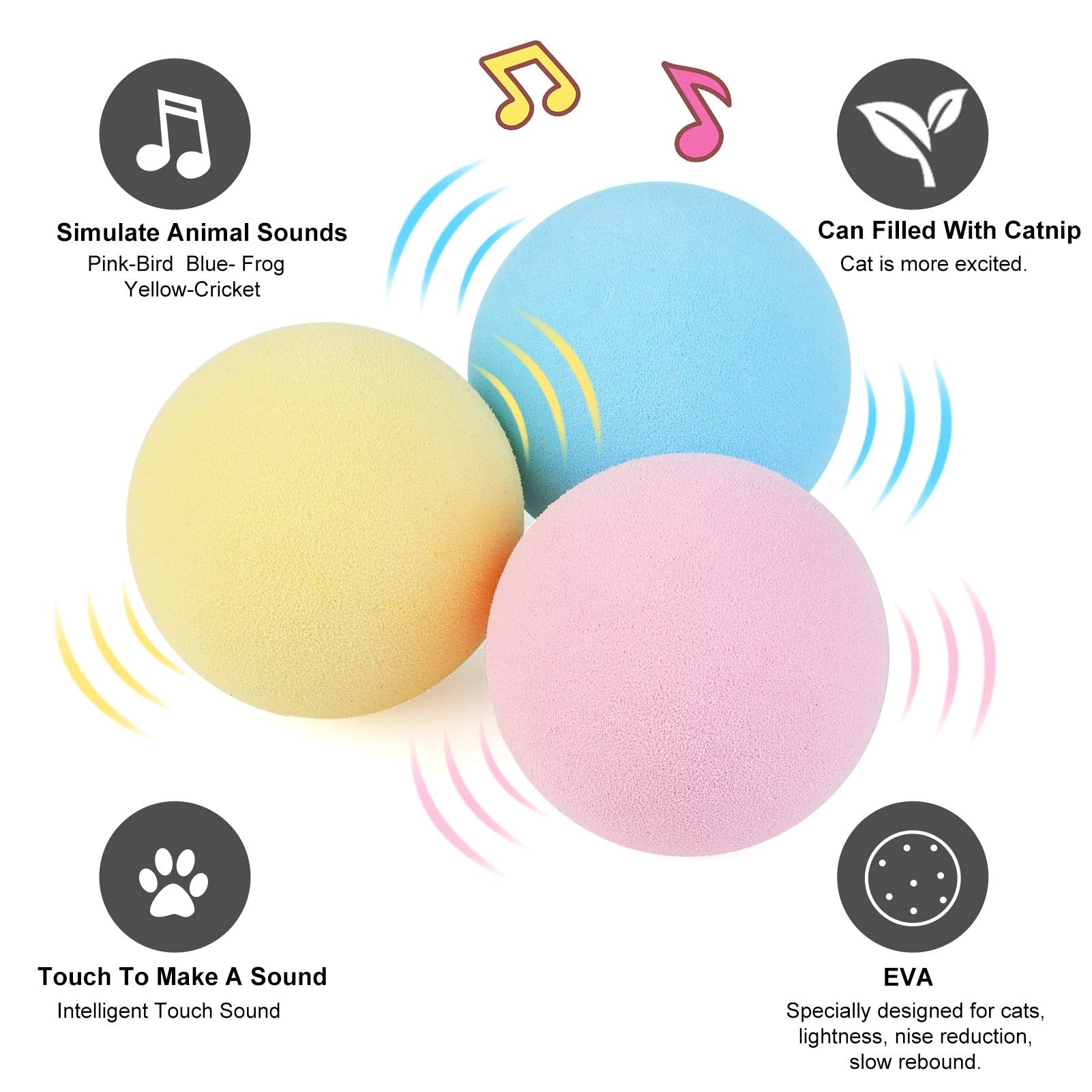 Smart Cat Toys Interactive Ball Catnip Cat Training Toy Pet Playing