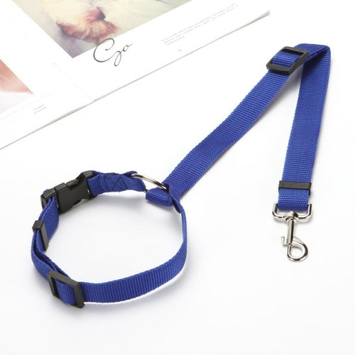 Solid Two in one Pet Car Seat Belt  Lead Leash BackSeat Safety Belt