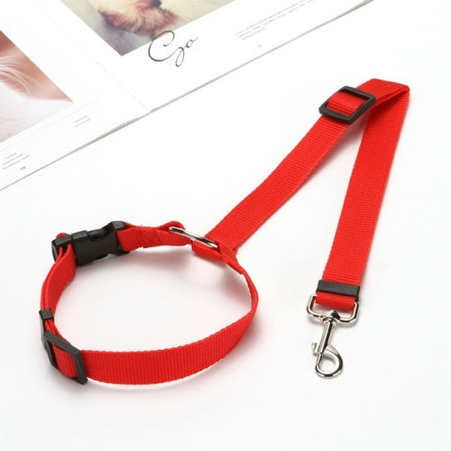 Solid Two in one Pet Car Seat Belt  Lead Leash BackSeat Safety Belt