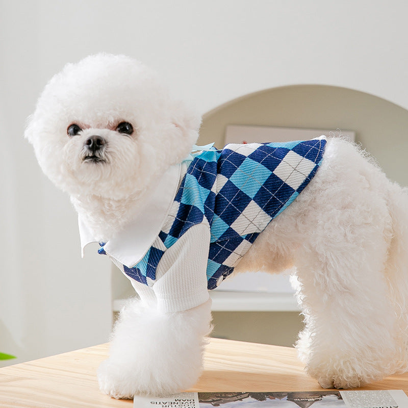 Spring Summer Thin Dog Clothes College Style Couple Pet Clothes Small