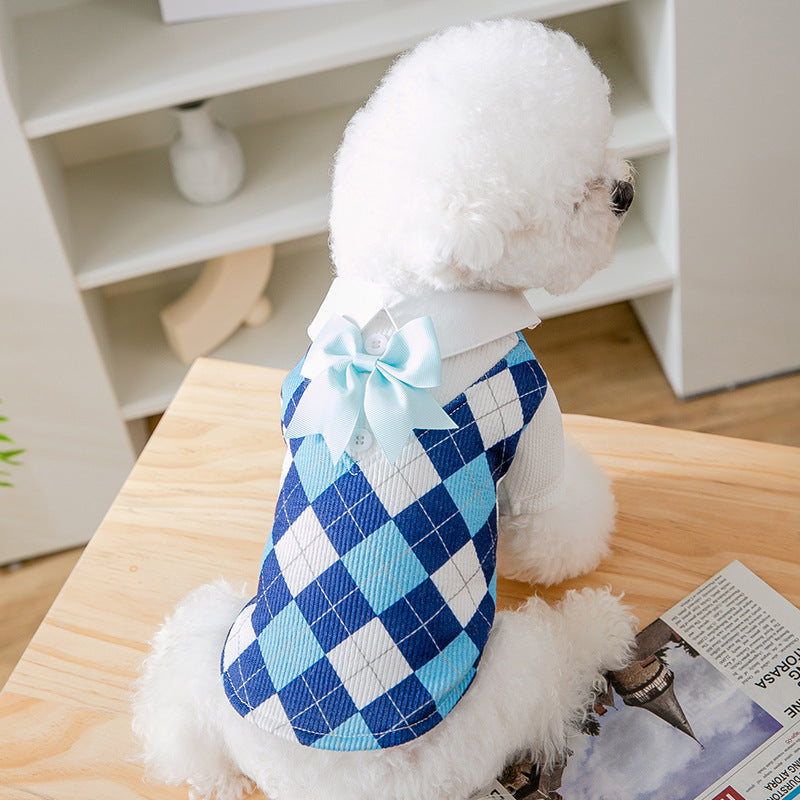 Spring Summer Thin Dog Clothes College Style Couple Pet Clothes Small