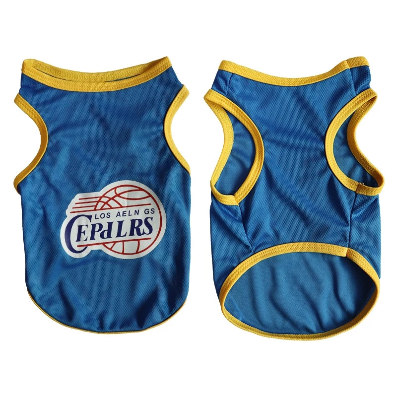 Summer Dog Clothes Breathable Basketball Jersey Puppy Cats Vest