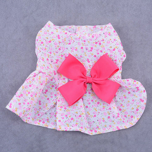 Summer Dog Clothes Cute Floral Sling Dress Thin Skirt Sunscreen For