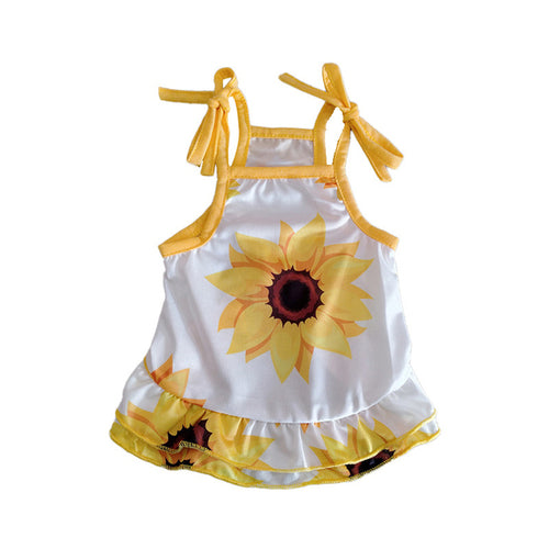 Summer Dog Clothes Cute Floral Sling Dress Thin Skirt Sunscreen For