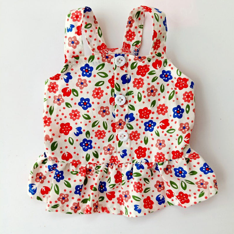 Summer Dog Clothes Cute Floral Sling Dress Thin Skirt Sunscreen For